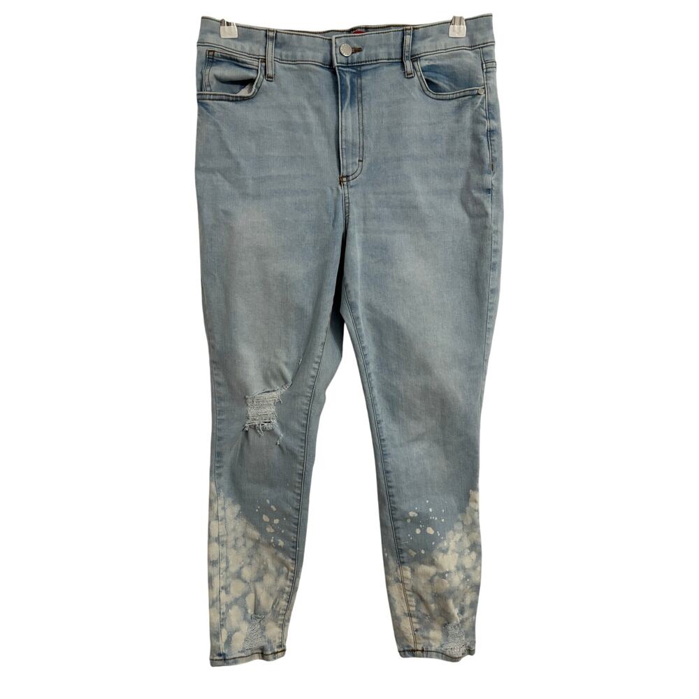 Jennifer Lopez‎ Women's 12 High Rise Skinny Crop Jeans Ripped Distressed Light
